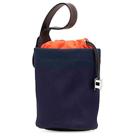Hermès-Pochette pour chien Hermès en toile enduite bleue On the Go-Bleu,Autre