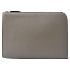 Hermès-Pochette tablette zippée Hermes Kara-Marron