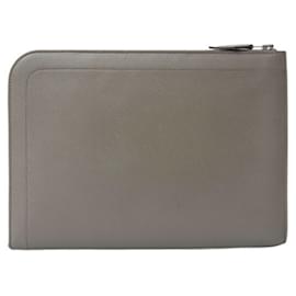 Hermès-Pochette tablette zippée Hermes Kara-Marron