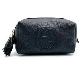 Schwarze Leder-Clutch Gucci Soho Schwarz