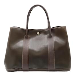 Hermès-Sac Tote PM Hermes Garden-Marron foncé