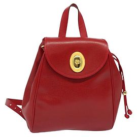 Zaino in pelle rosso e oro Auth 125984 di Christian Dior Rosso D'oro