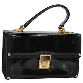 Sac Vanity VERSACE Émail Noir Or Auth bs26705 Noir Doré