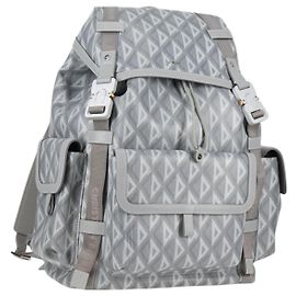 Christian Dior CD Diamond Rucksack aus PVC Grau Auth 118893M Braun