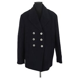Margaux Lonnberg Schwarzer Wollpeacoat Schwarz