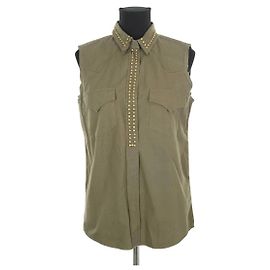Laurence Dolige Camicia in cotone khaki Cachi