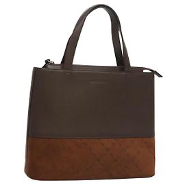 Sac à main BURBERRY en cuir suédé marron Auth BA2670 Marron