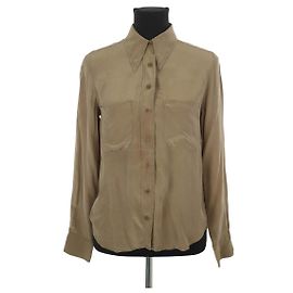 Laurence Bras Camicia di seta khaki Cachi