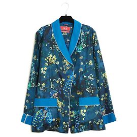 Autre Marque F.R.S. For Restless Sleepers Top Giacca TU Sakura Print Giacca di Seta Blu Navy OS FRS Blu
