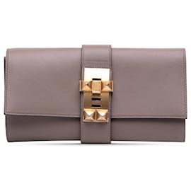 Hermès-Pochette Medor 23 en Swift marron Hermès-Marron,Taupe