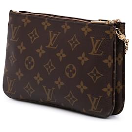 Louis Vuitton-Louis Vuitton Brown Monogram Double Zip Pochette Illustre Vivienne Shanghai-Brown