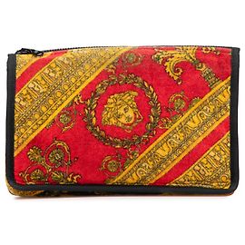 Clutch Barocco in Velluto Rosso Medusa di Versace Altro