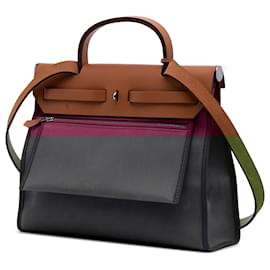 Hermès-Hermès Pink Toile Herbag Zip 31-Rose,Autre