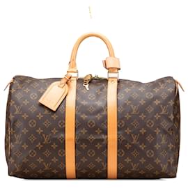 Louis Vuitton-Louis Vuitton Brown Monogram Keepall 45-Brown