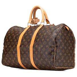 Louis Vuitton-Louis Vuitton Brown Monogram Keepall 45-Brown
