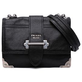 Prada Borsa a tracolla Cahier in vitello lucido nero Nero