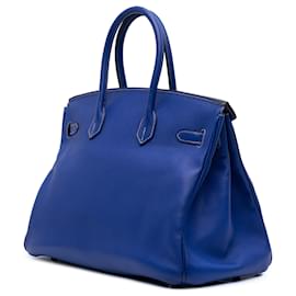 Hermès-Hermès Bleu Epsom Bonbon Birkin Retourne 35-Bleu