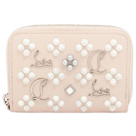 Cartera bi-fold de cuero blanco Christian Louboutin Blanco