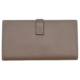 Hermès-Portefeuille Long Soufflet Bearn Hermes-Taupe