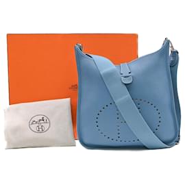 Hermès-Sac à épaule Hermes Evelyn 3PM-Bleu