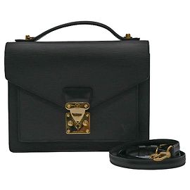 Borsa Monceau in pelle Epi Louis Vuitton Nero