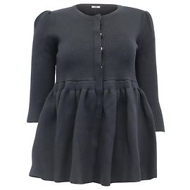 Marc by Marc Jacobs Cardigan peplum à manches 3/4 en laine noire Noir