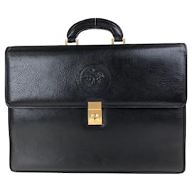 Versace-Pasta de couro Medusa de Gianni Versace-Preto