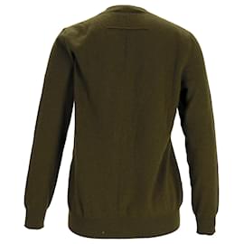 Givenchy-Givenchy Love-Embroidered Sweater in Olive Cashmere-Green,Olive green
