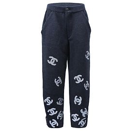 Chanel Glitter CC Logo Pants in Grey Cashmere  Grey