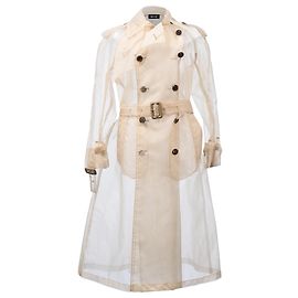 Maison Martin Margiela Trench coat de organza com cinto Maison Margiela em poliamida bege Bege