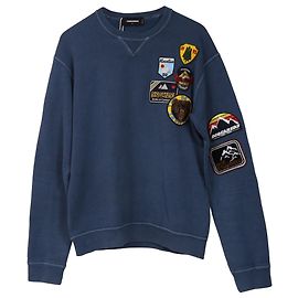 Moleton detalhado com patch Dsquared2 em algodão azul marinho Azul Azul marinho