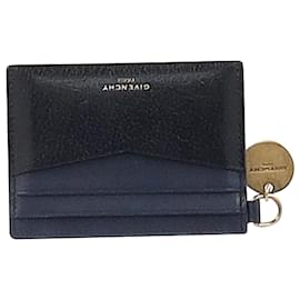 Givenchy- Givenchy Edge Two-Tined Card Holder in Blue and Black Leather-Multiple colors