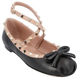 Valentino Garavani-Valentino Rockstud Ballet Flats Black-Black