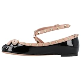 Valentino Garavani-Valentino Rockstud Ballerina Shoes Black-Black