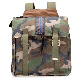 Valentino Garavani Mochila de lona camuflada Valentino Verde