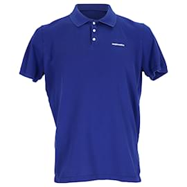 Polo in cotone blu con patch logo Dsquared2 Blu