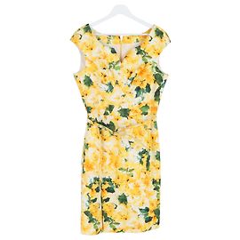 Robe midi imprimée florale Oscar De La Renta en coton jaune Jaune