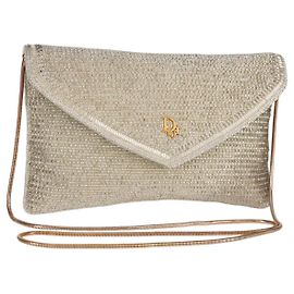 Bolsa de Ombro Christian Dior pérolas Prata Auth 118639V Prata