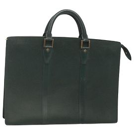 LOUIS VUITTON Taiga Porta Documentos Rozan Bolsa Ardoise M30052 LV Auth 121200 Cinza