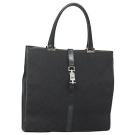 Borsa tote Jackie GG Canvas Gucci Nera Argento 002 1064 1669 Auth bs26232 Nero Argento