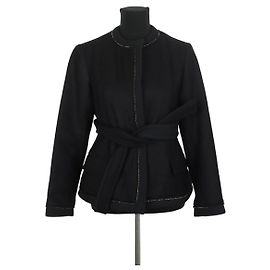 Saint Laurent Schwarze Wolljacke Schwarz