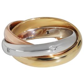 Anello Trinity in oro 3 tonalità con 5 diamanti Cartier Altro