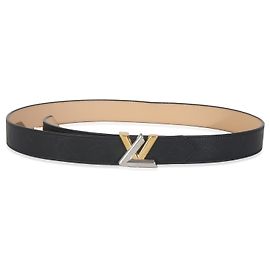 Louis Vuitton Schwarzer Monogramm Kalbsleder LV Twist Gürtel 90/36 Andere