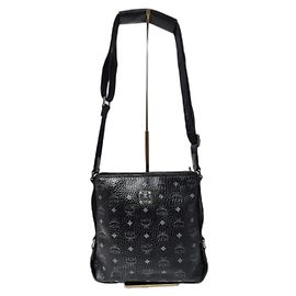 MCM Borsa Messenger in Pelle Stark Nero Grigio
