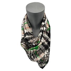 Cachecol de seda Burberry – design tartan moderno com impressão abstrata Multicor