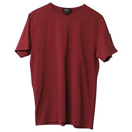 Apc Camiseta de cuello redondo de manga corta con bolsillo A.P.C. en algodón rojo Roja