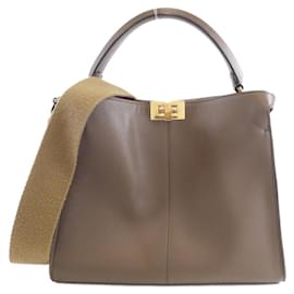 Fendi-Fendi Peekaboo X-Lite Regular Handbag-Brown