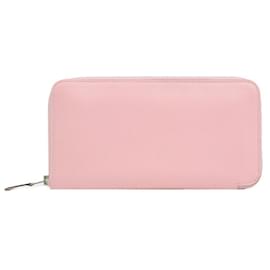 Hermès-Portefeuille Long Azap Hermes en Cuir Rose-Rose