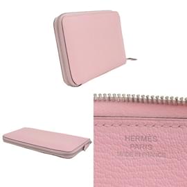 Hermès-Portefeuille Long Azap Hermes en Cuir Rose-Rose
