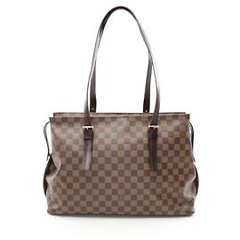 Bolsa Tote Chelsea Damier Ebene Louis Vuitton Marrom
